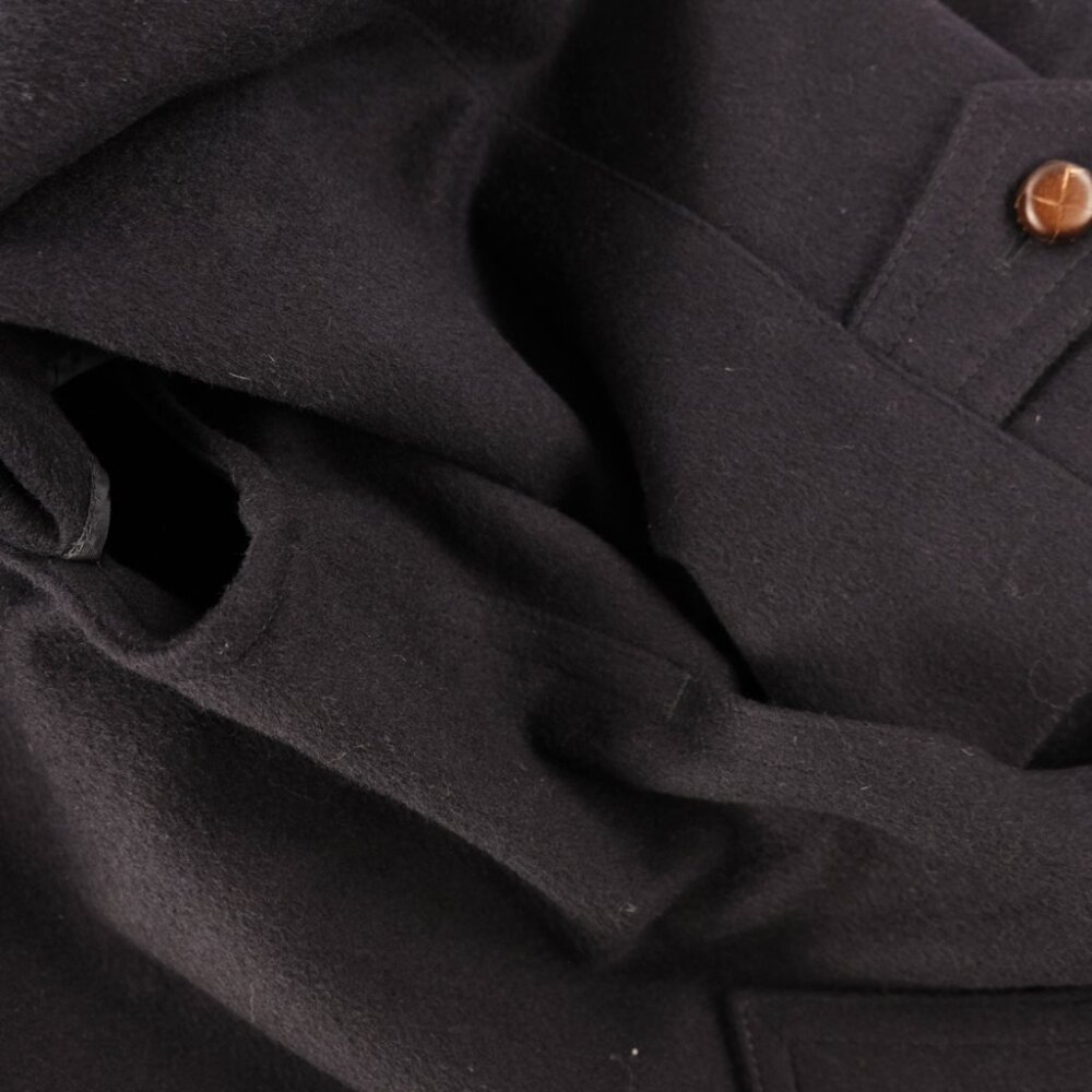 Giesswein Austria Wool Blend Long Coat Black Warm Winter Mens Sz 46R  5 Button - Picture 7 of 13